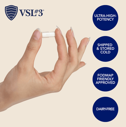 VSL#3® Probiotics for Digestive Health, IBS & UC Symptoms - 112.5B CFUs, High-Potency, Multi-Strain, Live, Refrigerated Probiotic, Medical Food for Gut Health Support in Men & Women, 60 Capsules
